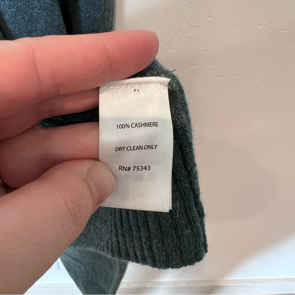 St Tropez Blue Teal Sweater Cardigan 2-Ply Cashmere Womens Large Soft Classy - Picture 8 of 12
